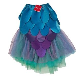 Hanna Andersson Kids Mermaid Tutu Skirt Teal Purple Velvet Scales Costume OS NWT